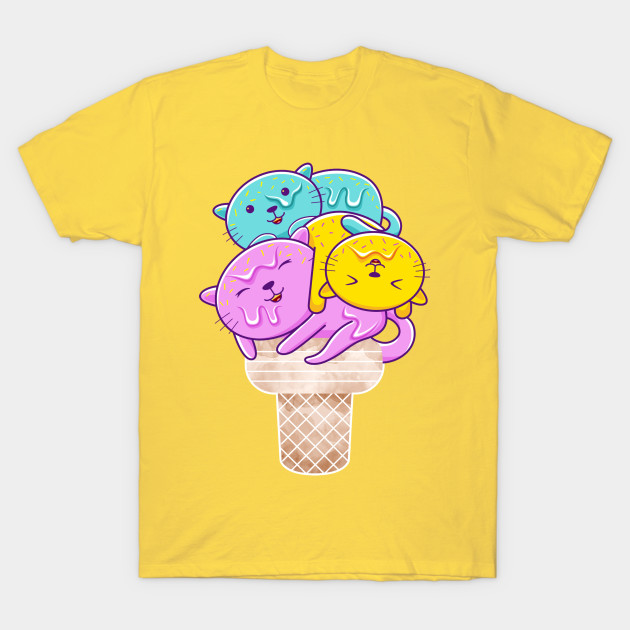 Funny Cats Ice Cream Cone Cats T Shirt Teepublic