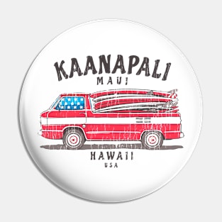 Kaanapali Maui Hawaii Patriotic Surfing Pin
