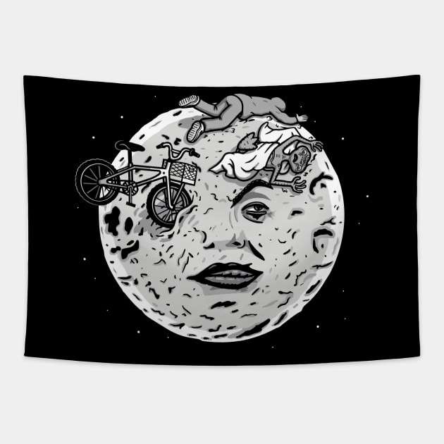 A Bike To The Moon! Tapestry by Raffiti