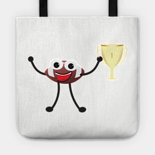 American Football Cartoon with Trophy Tote