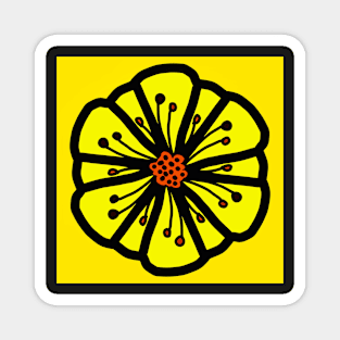 Flower in yellow and red Magnet