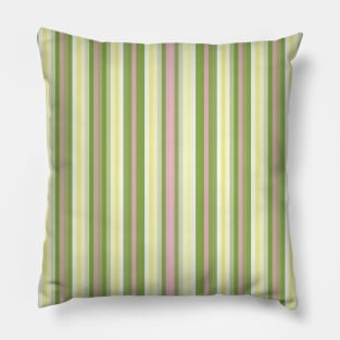 Pretty Summer Fresh Vertical Stripes in Soft Pink, Green, & Yellow Pastel Colors Pillow