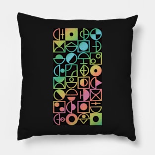 Rainbow Shapes Pattern Pillow