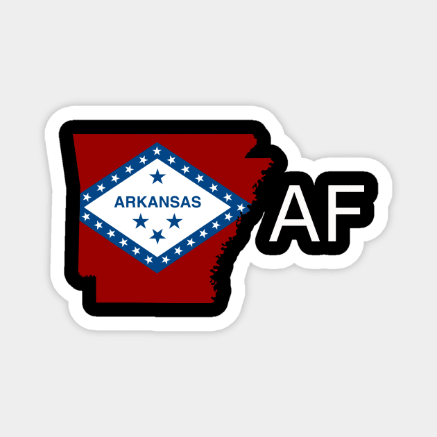 Arkansas Flag State Outline AF (white) Magnet by Big Term Designs