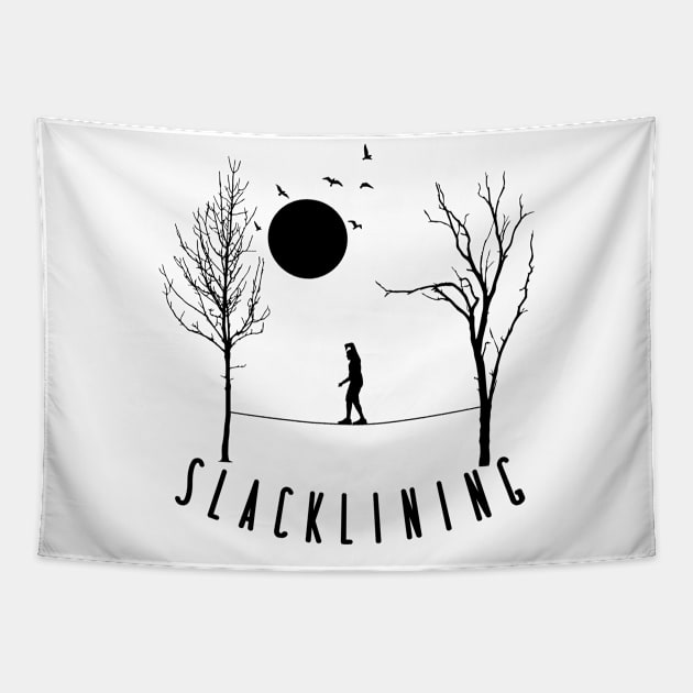 Slackline between two trees / Darkline Tapestry by dieEinsteiger