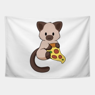 Siamese Cat with Pizza Tapestry