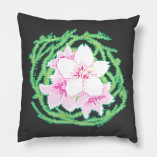 Cherry Blossom pixel art Pillow