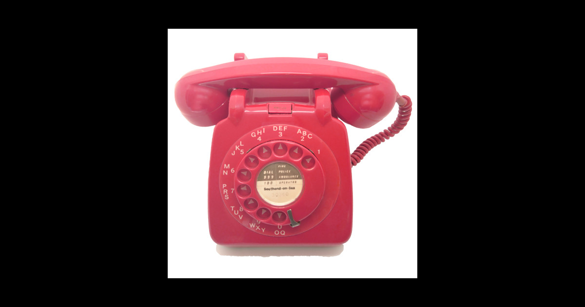 Red vintage telephone - Vintage Telephone - Sticker | TeePublic