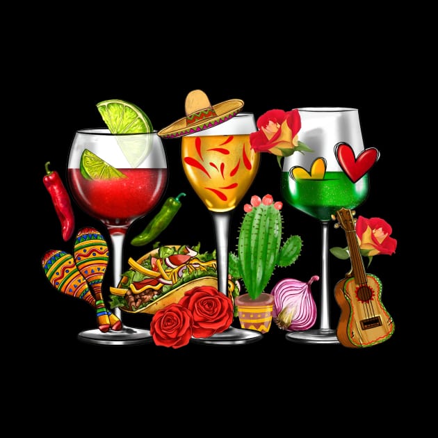 Mexico Wine Tequila Margarita Drink Cinco de Mayo Sombrero by Fresherth Studio