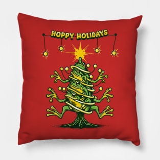 Hoppy Holidays Frogs Pillow