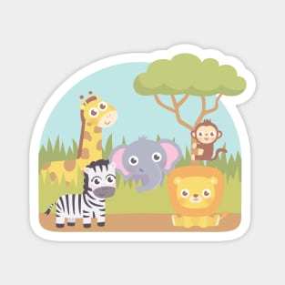 Cute Safari Animals Magnet