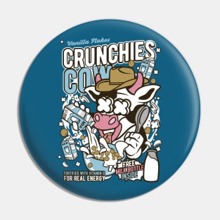 Retro Cartoon Cereal Box // Crunchies Cow // Funny Vintage Breakfast Cereal Pin