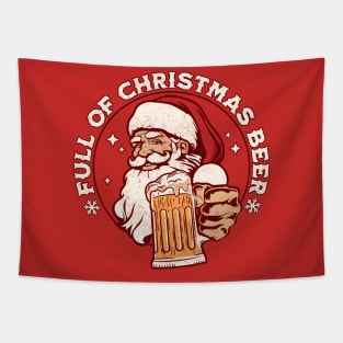 Full of Christmas Beer - Santa Claus Xmas Drinking Tapestry