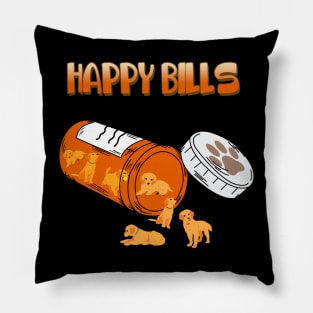 Happy Pills Golden Retriever,Miniature Golden Retriever Dog Owner Pillow