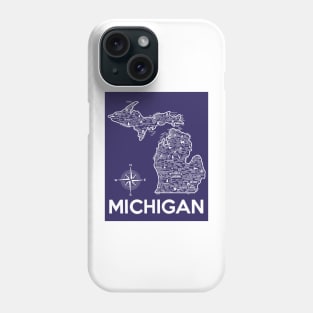 Michigan Map Phone Case