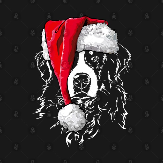 Funny Bernese Mountain Dog Santa Christmas dog by wilsigns