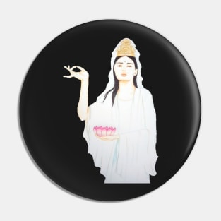 Kwan Yin, Goddess of Love and Compassion- Orange Pin