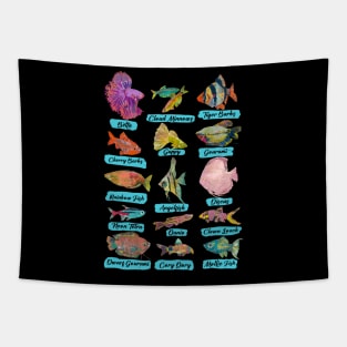 Tropical Freshwater Fish Chart Tapestry