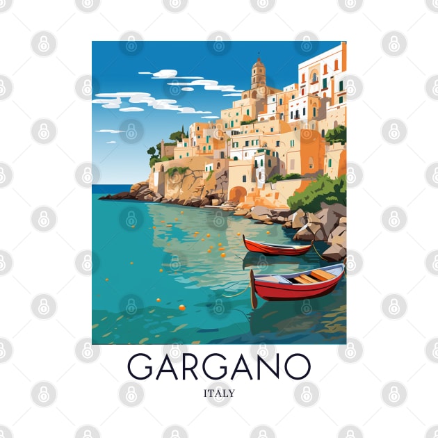 A Pop Art Travel Print of Gargano - Italy by Studio Red Koala