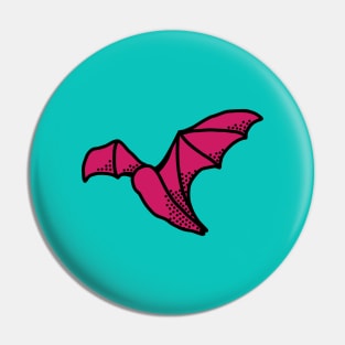 Magenta bat pop art Pin