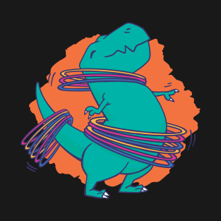 T-Rex Hula Hoop Design T-Shirt