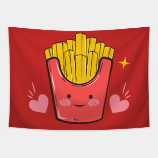 Kawaii French Fries Valentine Tapestry