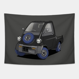 Black Daihatsu Midget 2 Tapestry