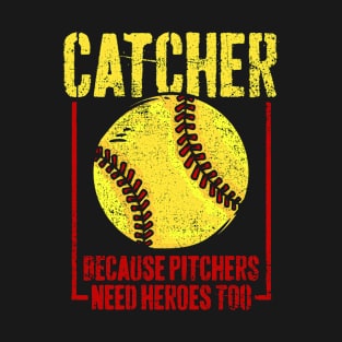 Catcher Softball Player Vintage T-Shirt
