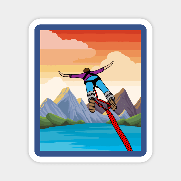 Bungee Jumping Jump To Freedom Magnet by flofin