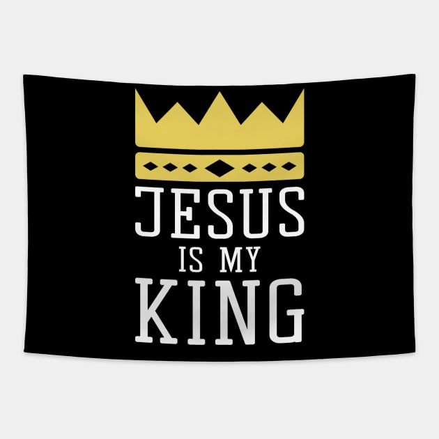 Jesus is my King Religious Tapestry by mstory