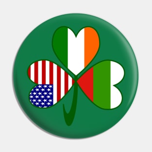 Bulgaria Ireland USA Shamrock Flags Pin