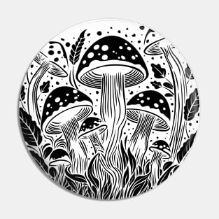 Magic Mushrooms Black Pin