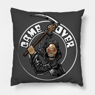 Grim Reaper Game Over Pillow