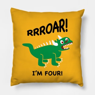 Lil Hodag Roar I'm Four Children’s Character Pillow