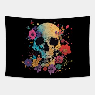 floral skull Tapestry