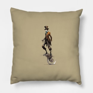 Steampunk Unicycler Pillow