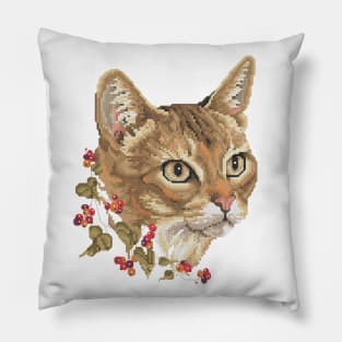 Four Seasons Autumn Abyssinian Cat Pillow