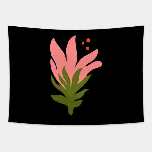 Mid Century Modern Pink Flower Tapestry