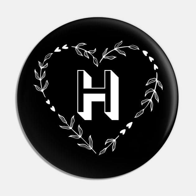 Letter H Monogram Wreath Pin by Stephen