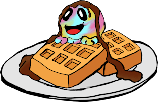 Ice Cream Kaiju (Waffles, Rainbow) Magnet