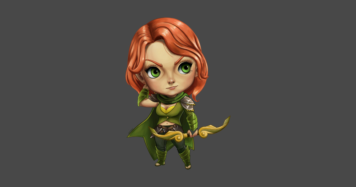 Windranger Chibi - Dota 2 Heroes - Dota 2 Heroes - T-Shirt | TeePublic