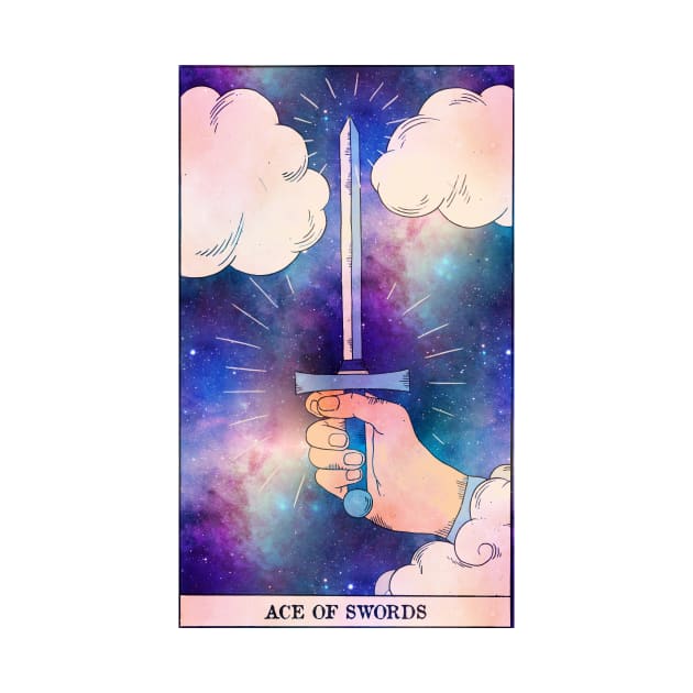 Ace Of Swords - Tarot Card Print - Minor Arcana by annaleebeer