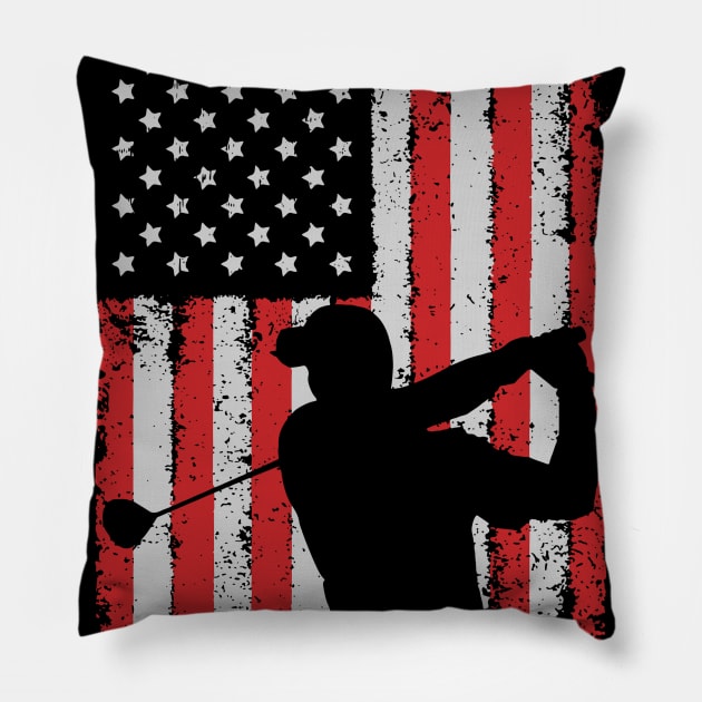 USA & Golf Flag Pillow by golf365