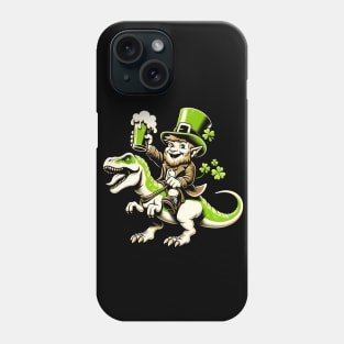 Lucky Leprechaun T-Rex Rider: Ultimate St. Patrick's Day Party Shirt Phone Case