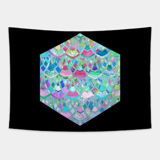 Art Deco Watercolor Patchwork Pattern 1 Tapestry