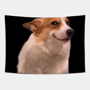 Sly smiling dog meme Tapestry