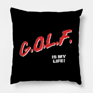 Golf Is My Life / 80s Style Golf Lover Faded Design Pillow