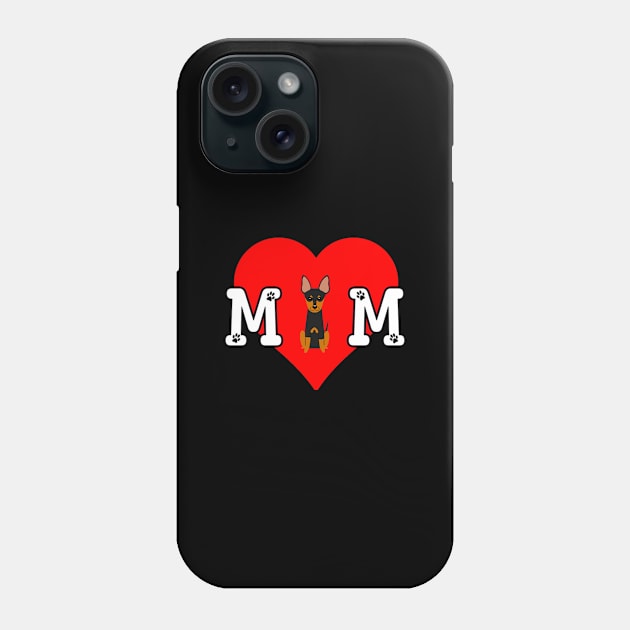 English Toy Terrier Mom Dog Lover - Heart Gift For English Toy Terrier Parent Phone Case by HarrietsDogGifts