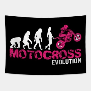 Perfect Evolution of a Motocross Woman gift Tapestry