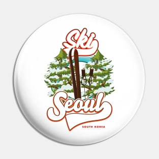 Seoul South Korea Ski logo Pin